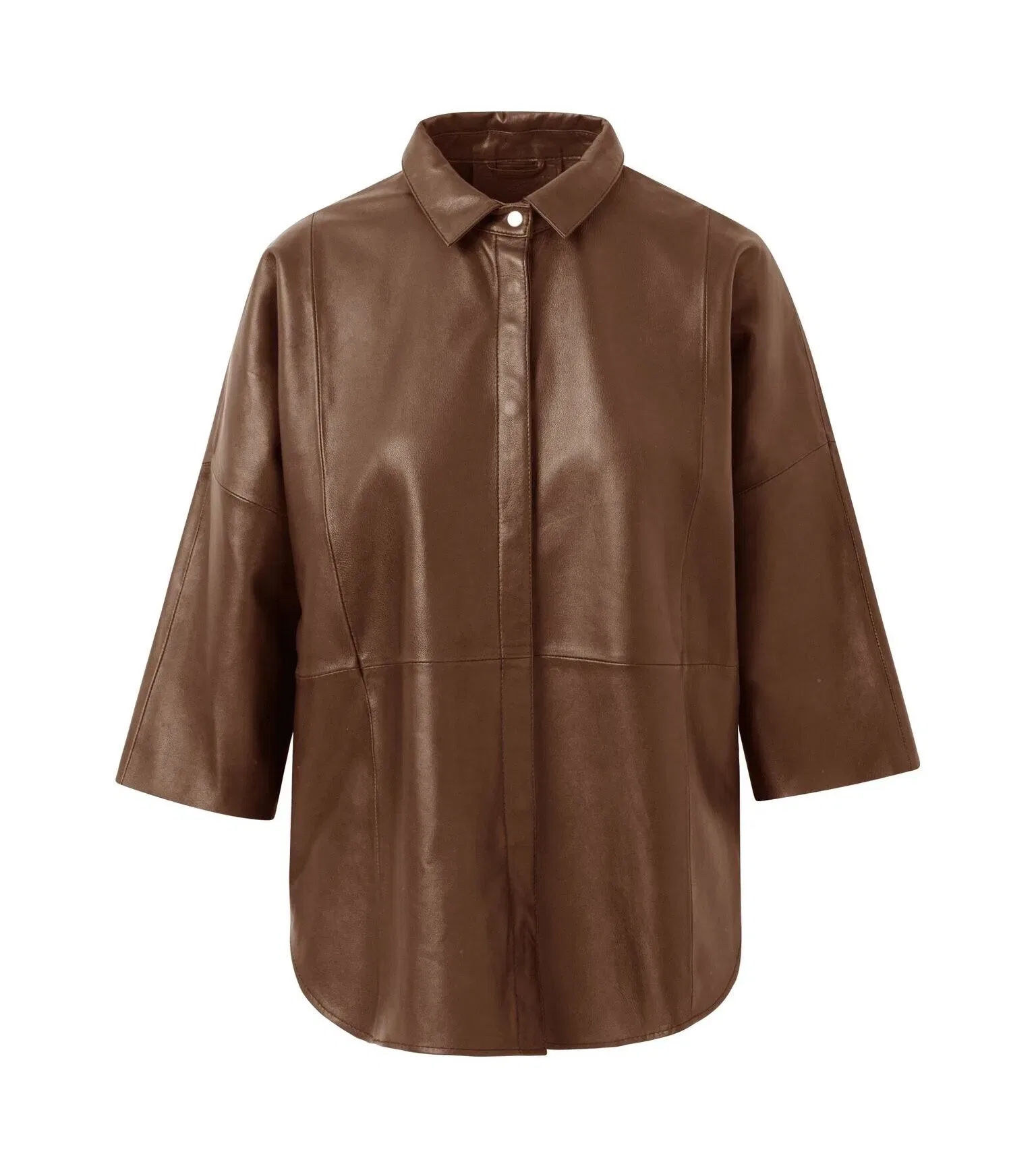 Depeche oversize skindskjorte tobacco 13626 1