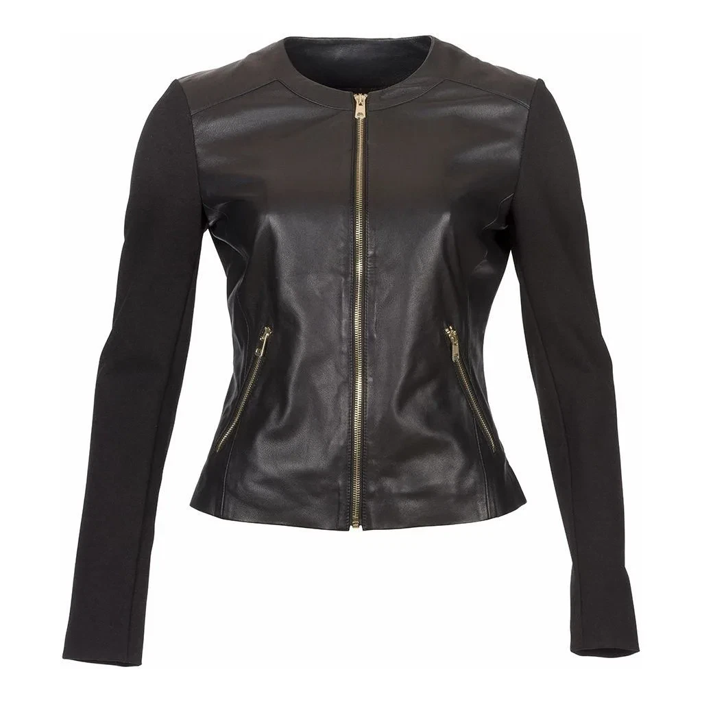 Depeche skindjakke med jersey sort 50014 099