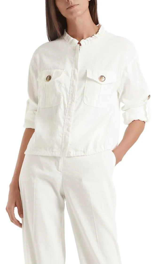Marc Cain Collections jakke i linen off white NC3162W47 110 1
