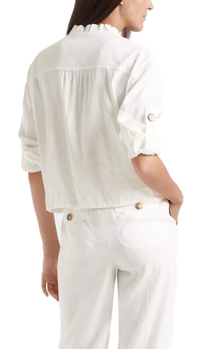 Marc Cain Collections jakke i linen off white NC3162W47 110 2