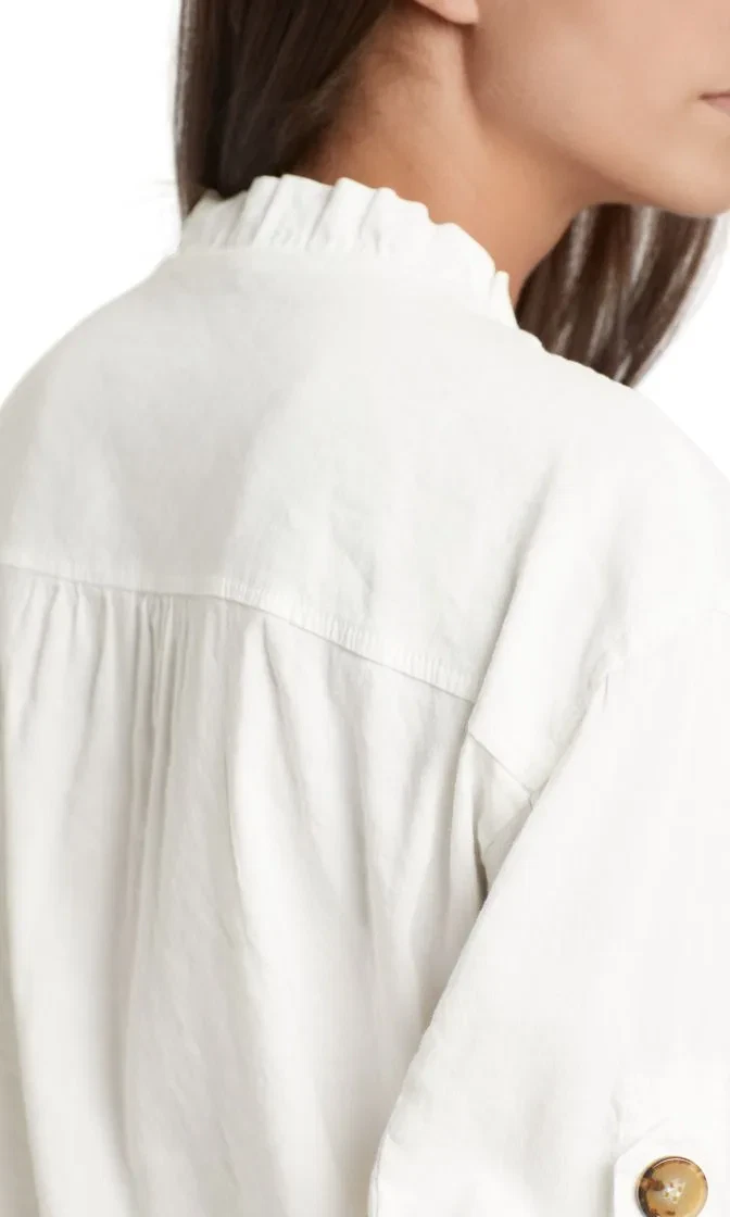 Marc Cain Collections jakke i linen off white NC3162W47 110 4