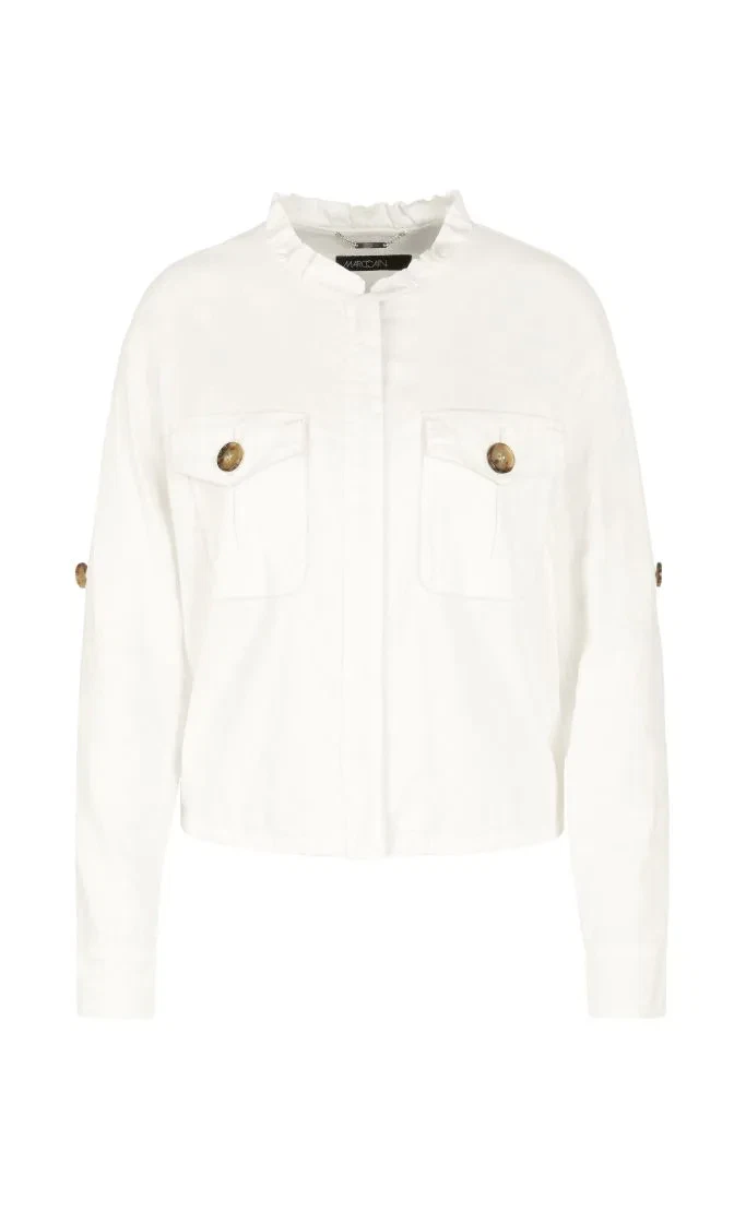 Marc Cain Collections jakke i linen off white NC3162W47 110