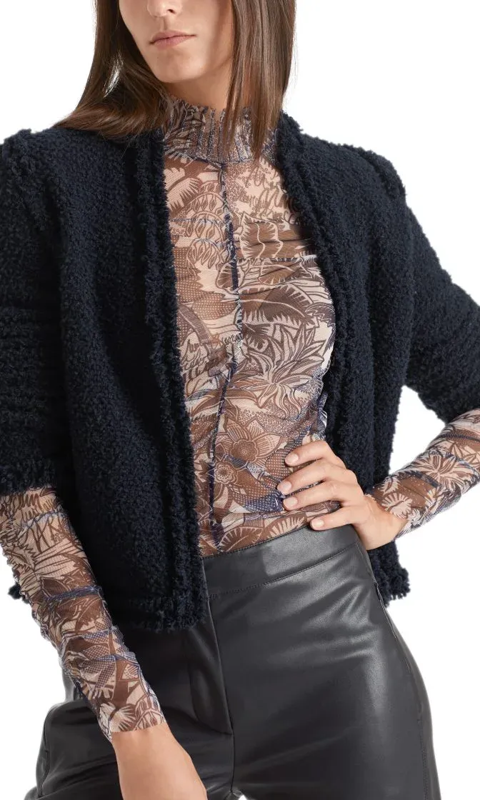 Marc Cain Collections jakke i boucle midnight blue 4