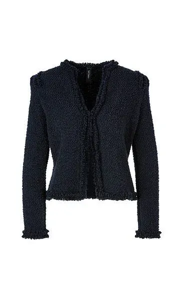 Marc Cain Collections jakke i boucle midnight blue