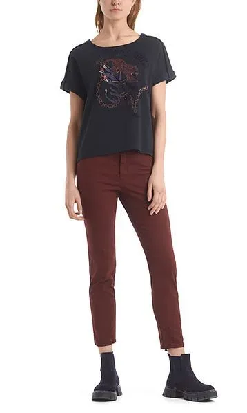 Marc Cain Collection bluse leopard midnight blue 1