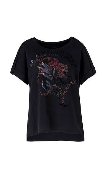 Marc Cain Collection bluse leopard midnight blue