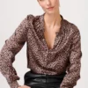 Dea Kudibal silkebluse Faith Animal Taupe 3