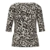 Marc Cain Collections T shirt moerkebrun med blomster 1