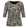 Marc Cain Collections T shirt moerkebrun med blomster