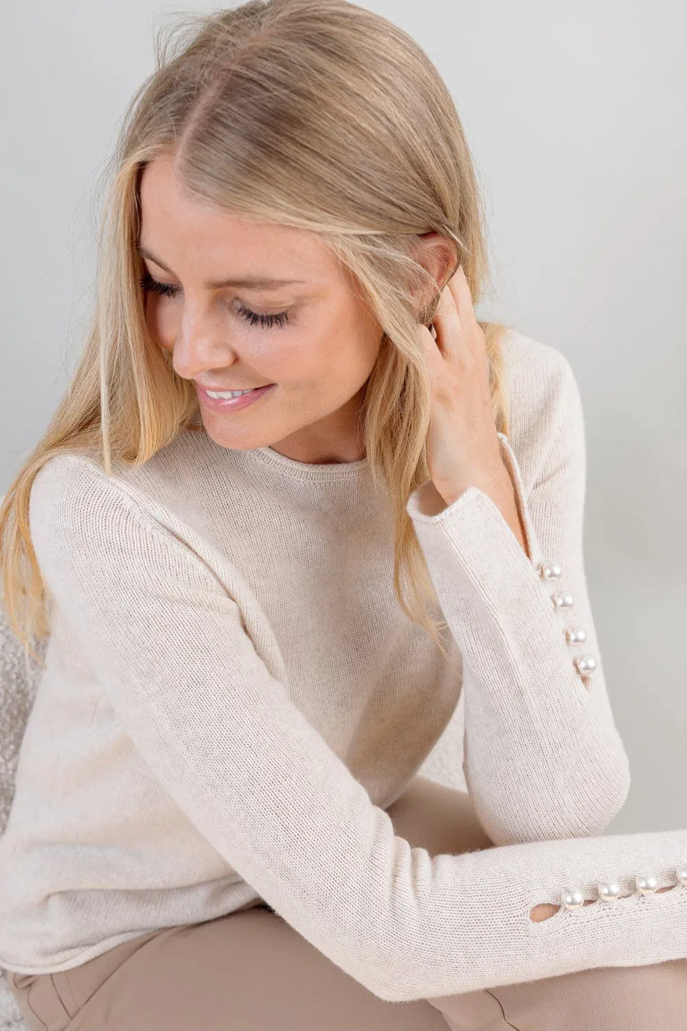 OTAY Abbelone cashmere sweater warm beige 1