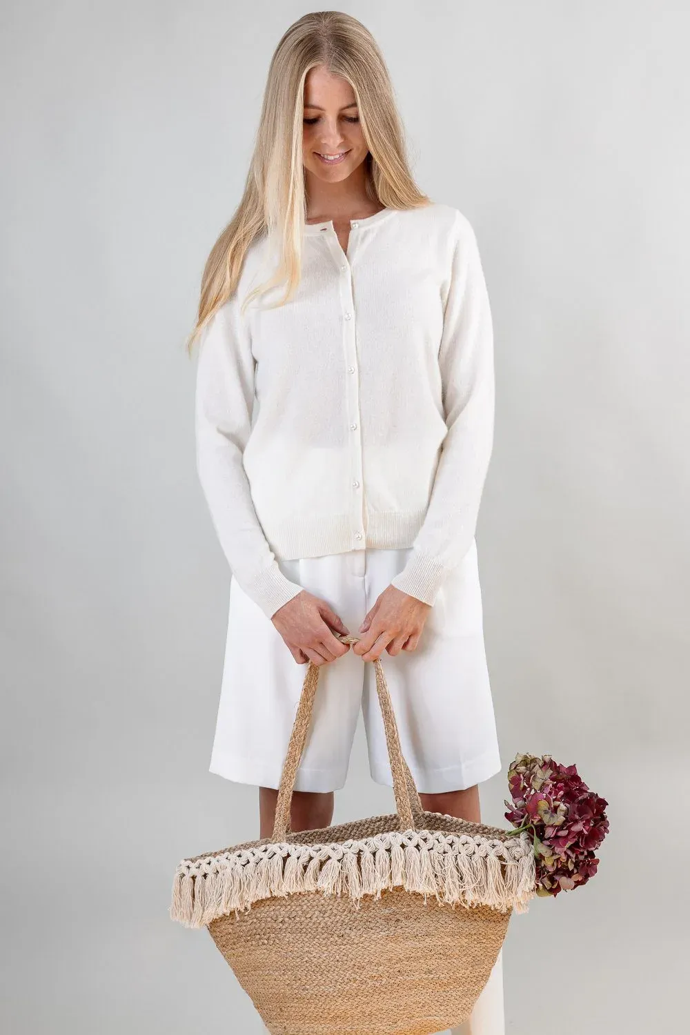 OTAY Lailabeth Cashmere cardigan ivory