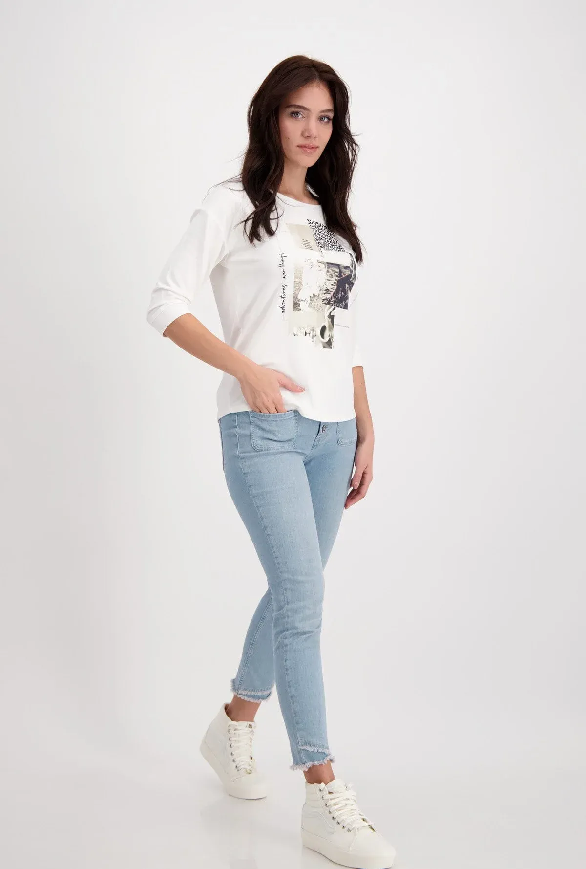 Monari T shirt med print raahvid 2