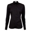 Stenstroems skjorte Salma Slim Shirt With Jersey Back Black
