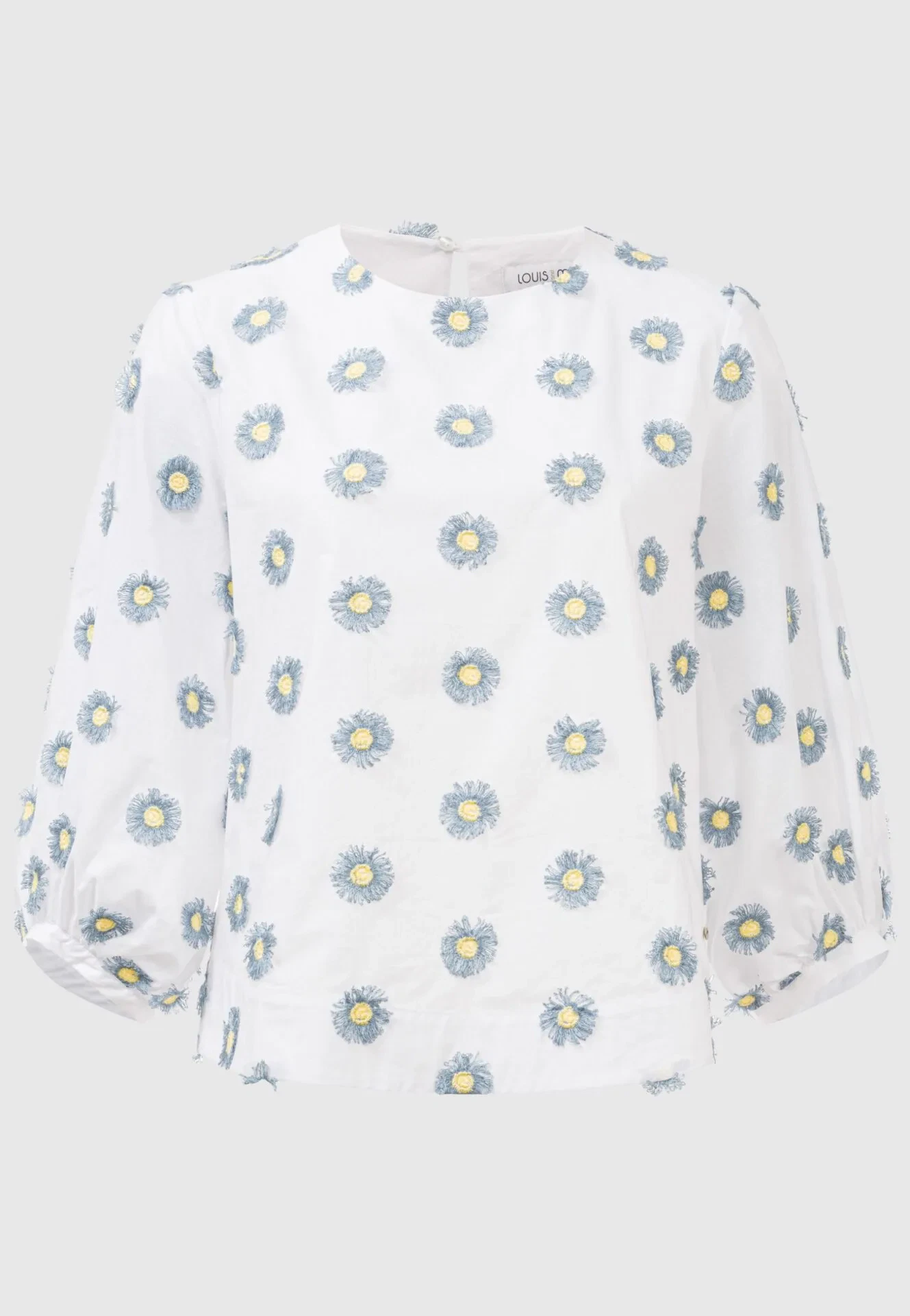 Louis and Mia hvid bluse med blomsterbroderi 4