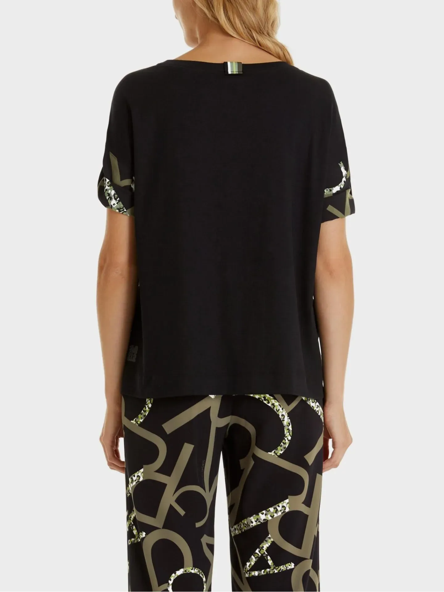 Marc Cain Sports bluse i mixed materiale sort 1