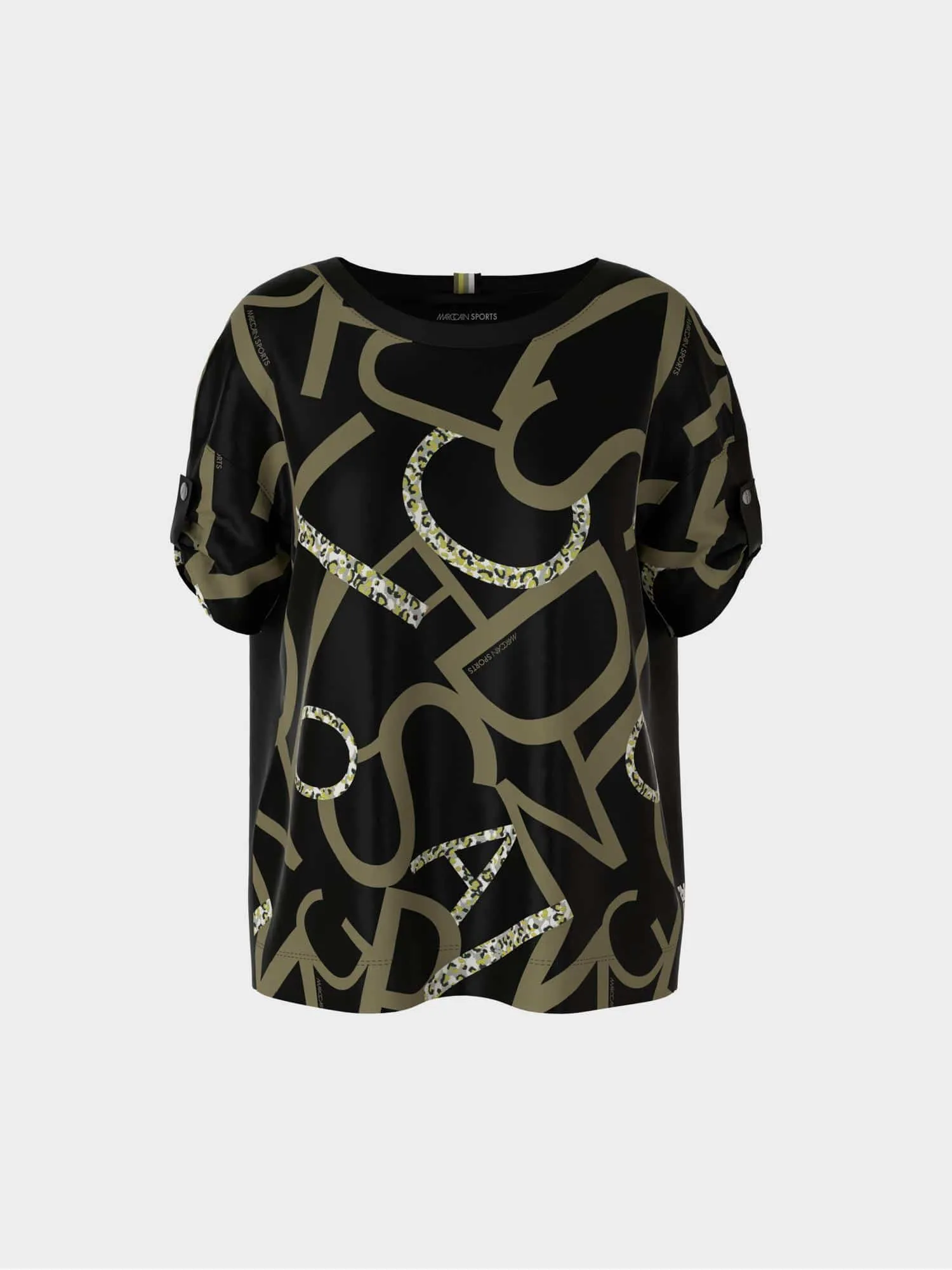 Marc Cain Sports bluse i mixed materiale sort 4