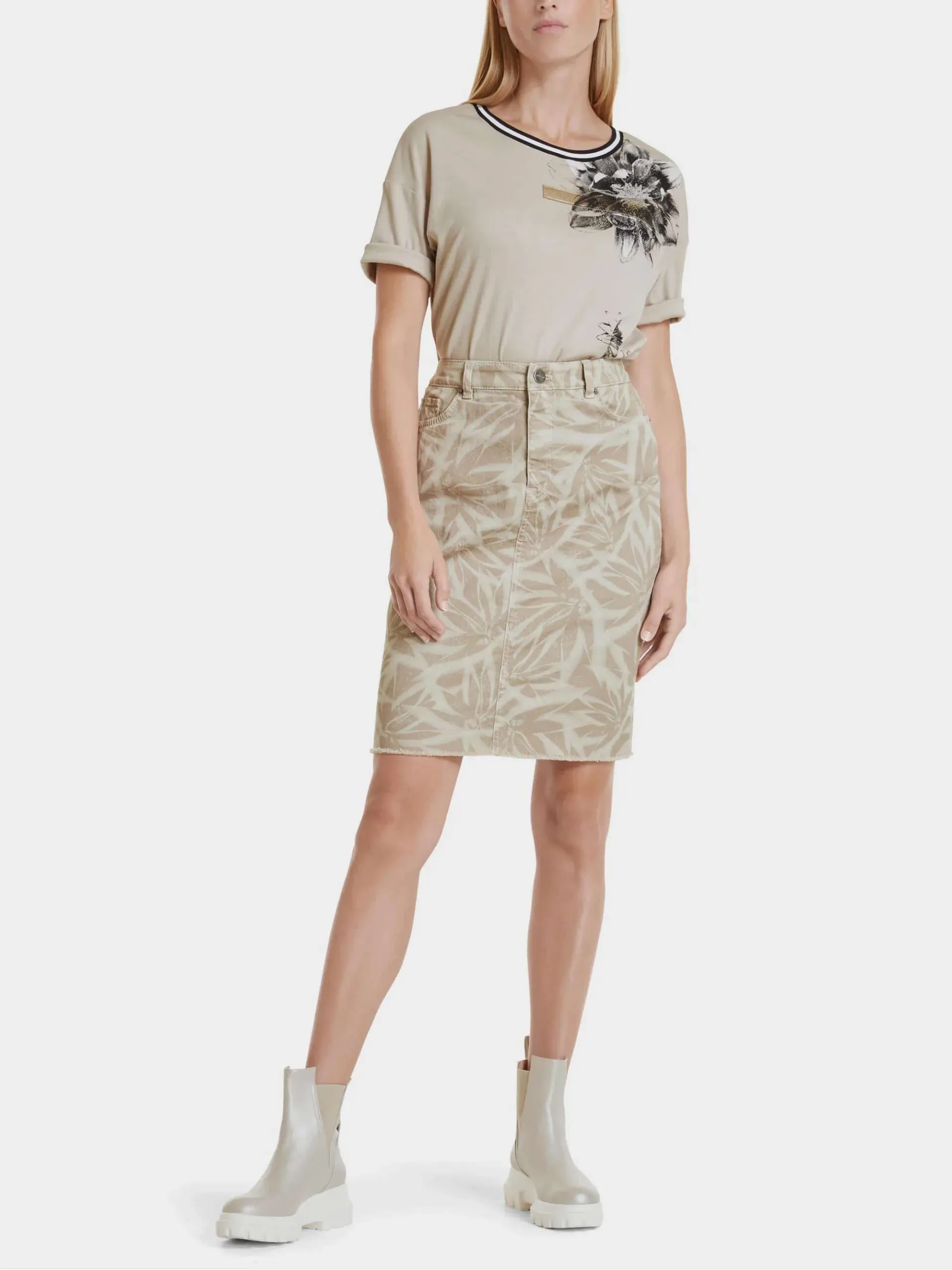 Marc Cain Sports nederdel med palme print scaled