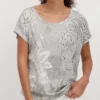 Monari T shirt med print i graa