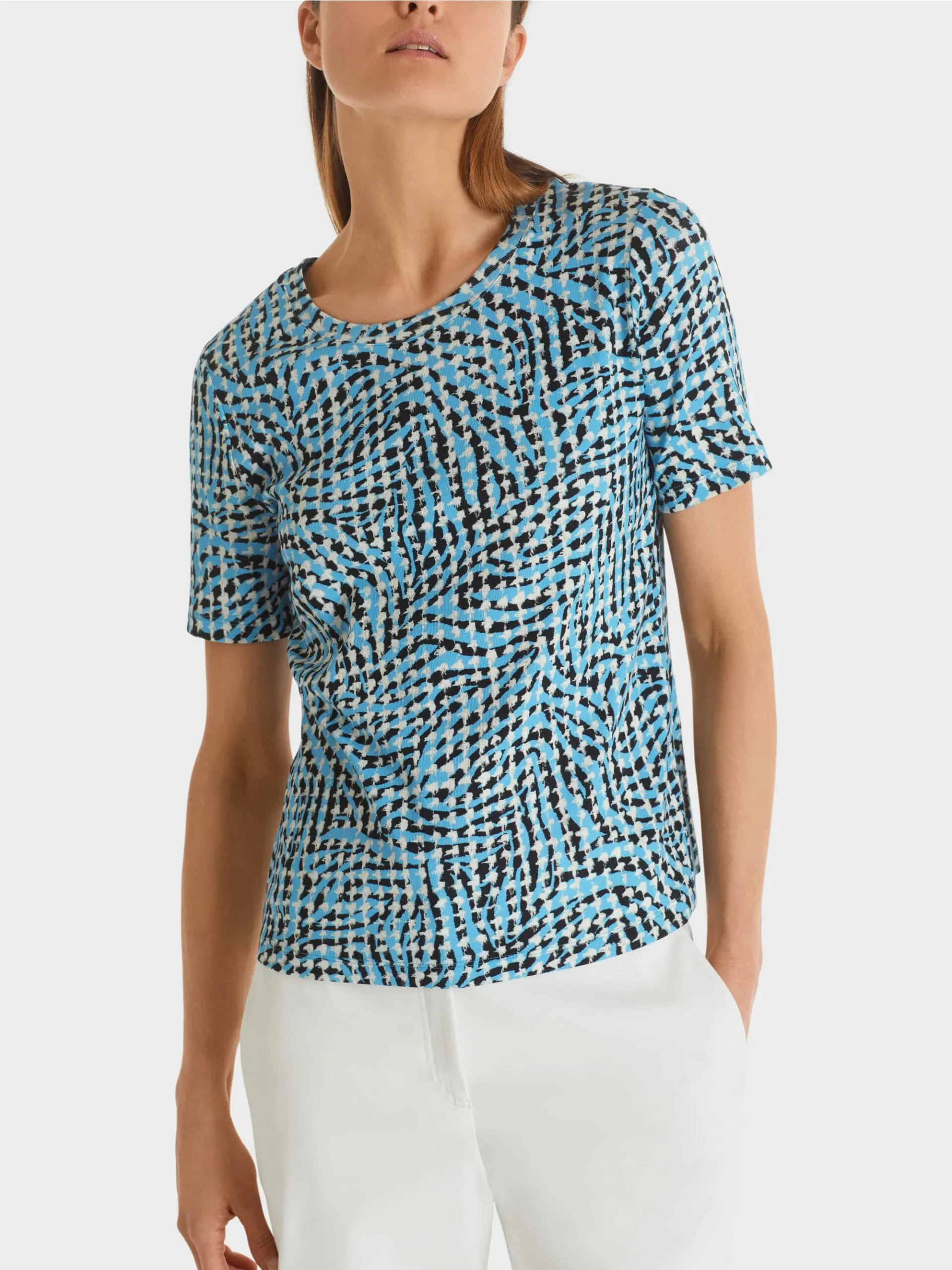 Marc Cain Sports T shirt i pepita tern