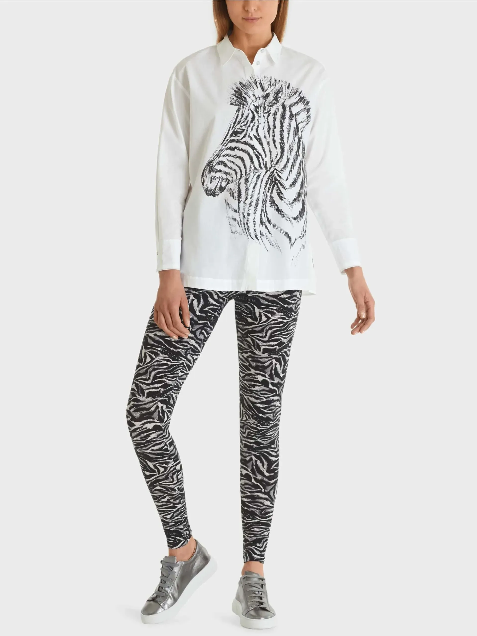 Marc Cain Sports bluse med zebraprint