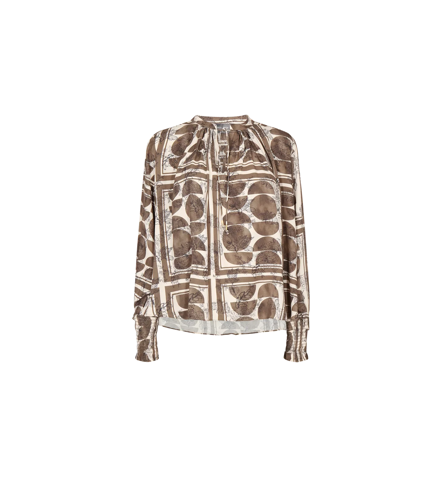 Mos Mosh Macha Ls Bubble Bluse Capers Green 2