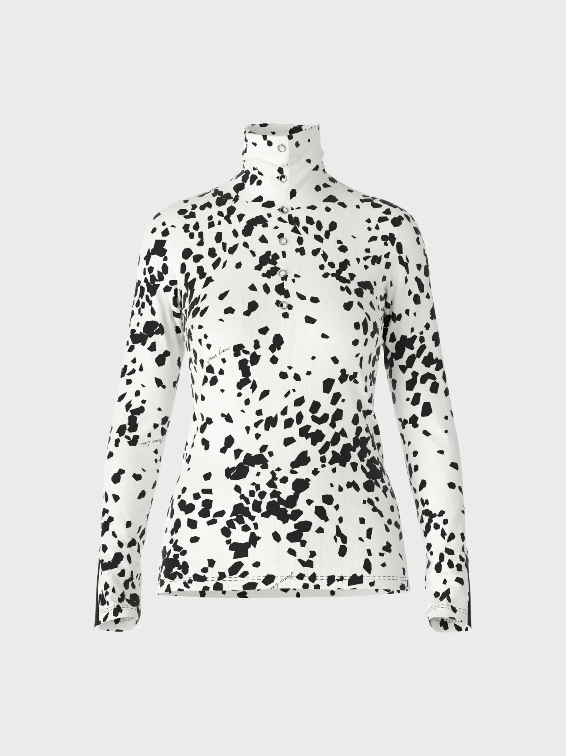 Marc Cain Collections ribbet T shirt med grafisk moenster 4