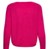 Davida Curved Cashmere sweater i Fuchsia 1