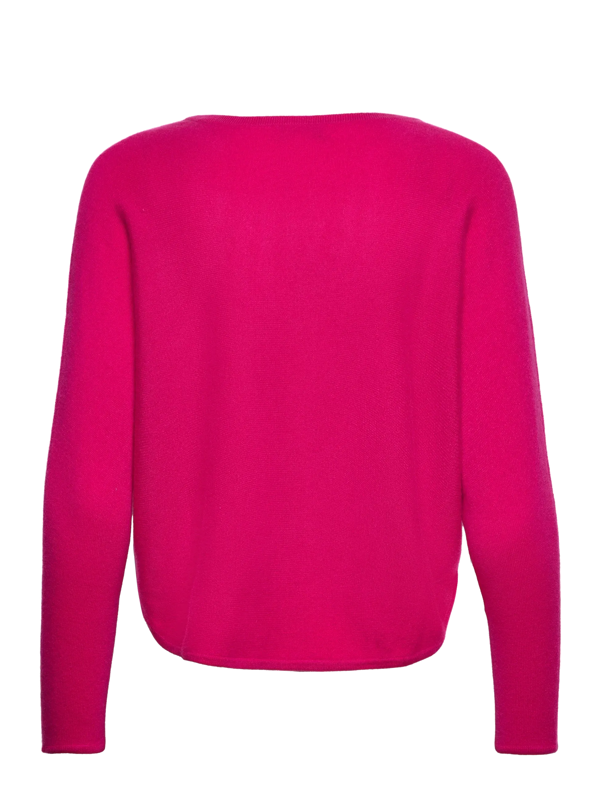 Davida Curved Cashmere sweater i Fuchsia 1