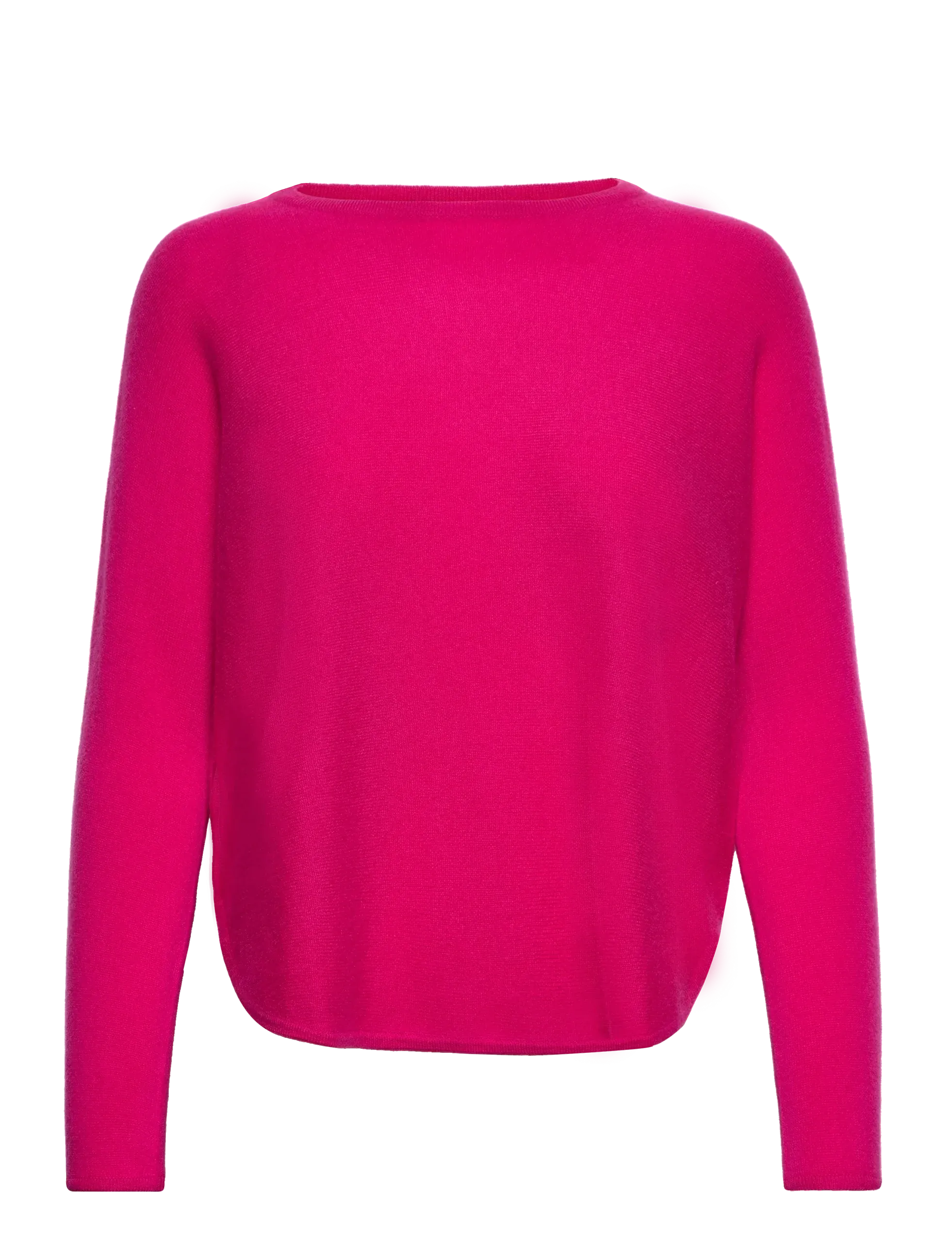 Davida Curved Cashmere sweater i Fuchsia