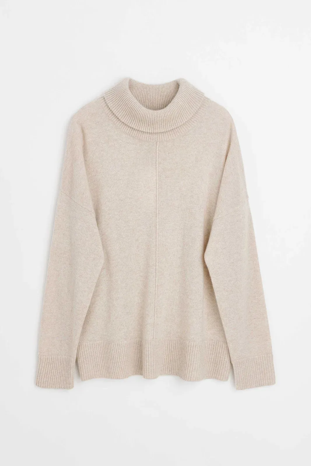 Davida Double Collar Wide Sweater Light Beige