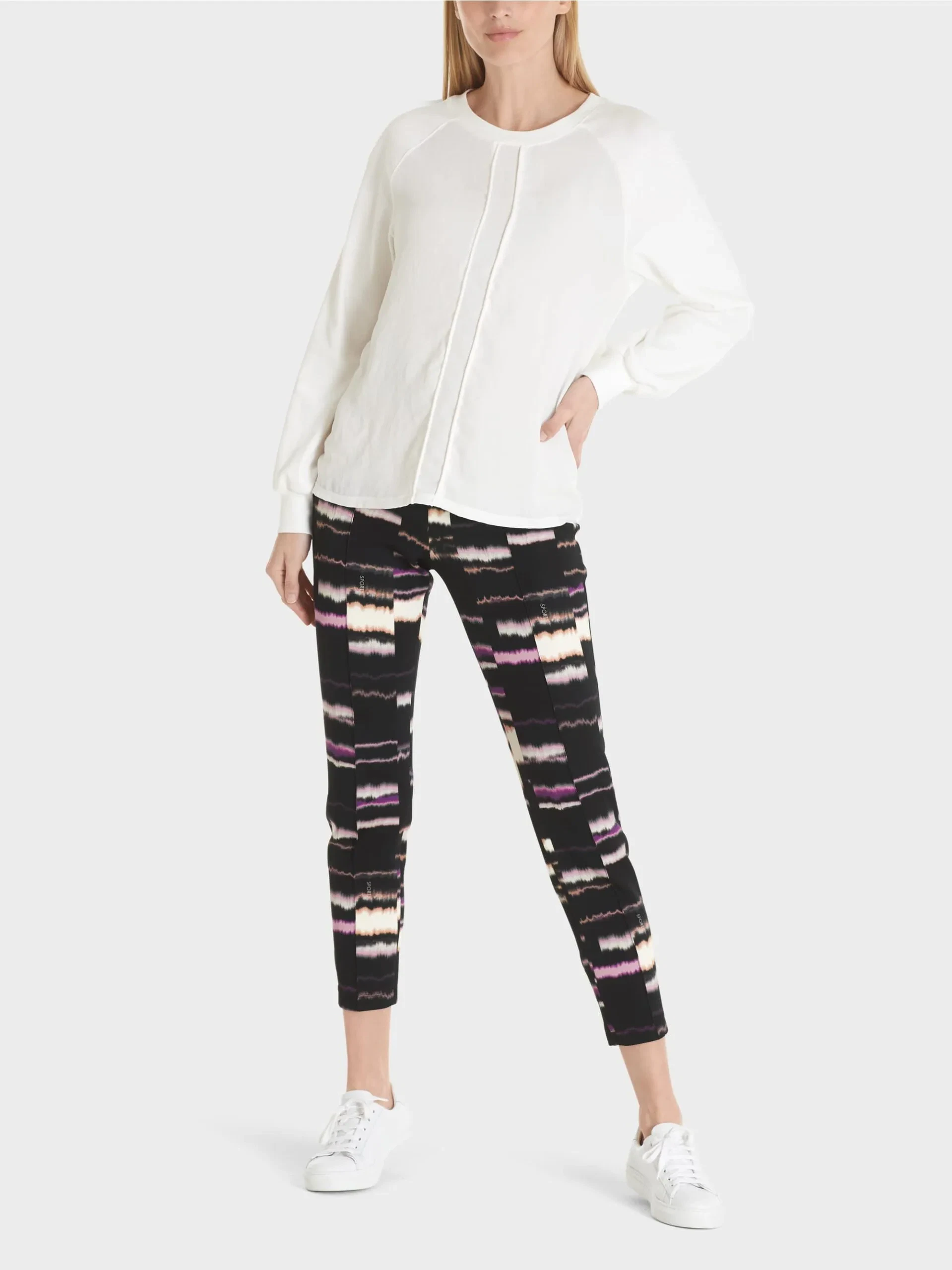 Marc Cain Sports bluse i et mixed materiale 3