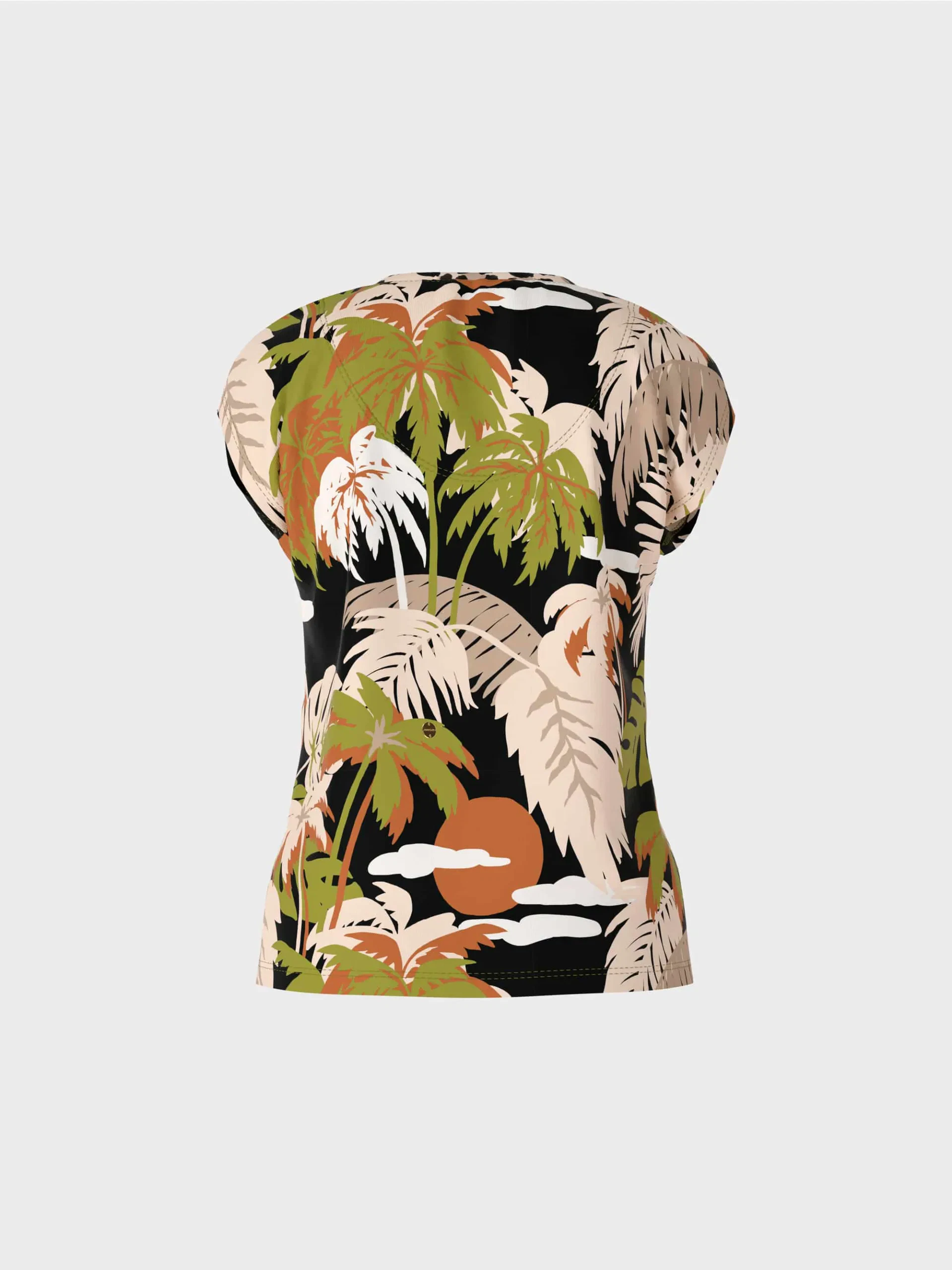Marc Cain Collections top med V-hals i tropisk print - Billede 5