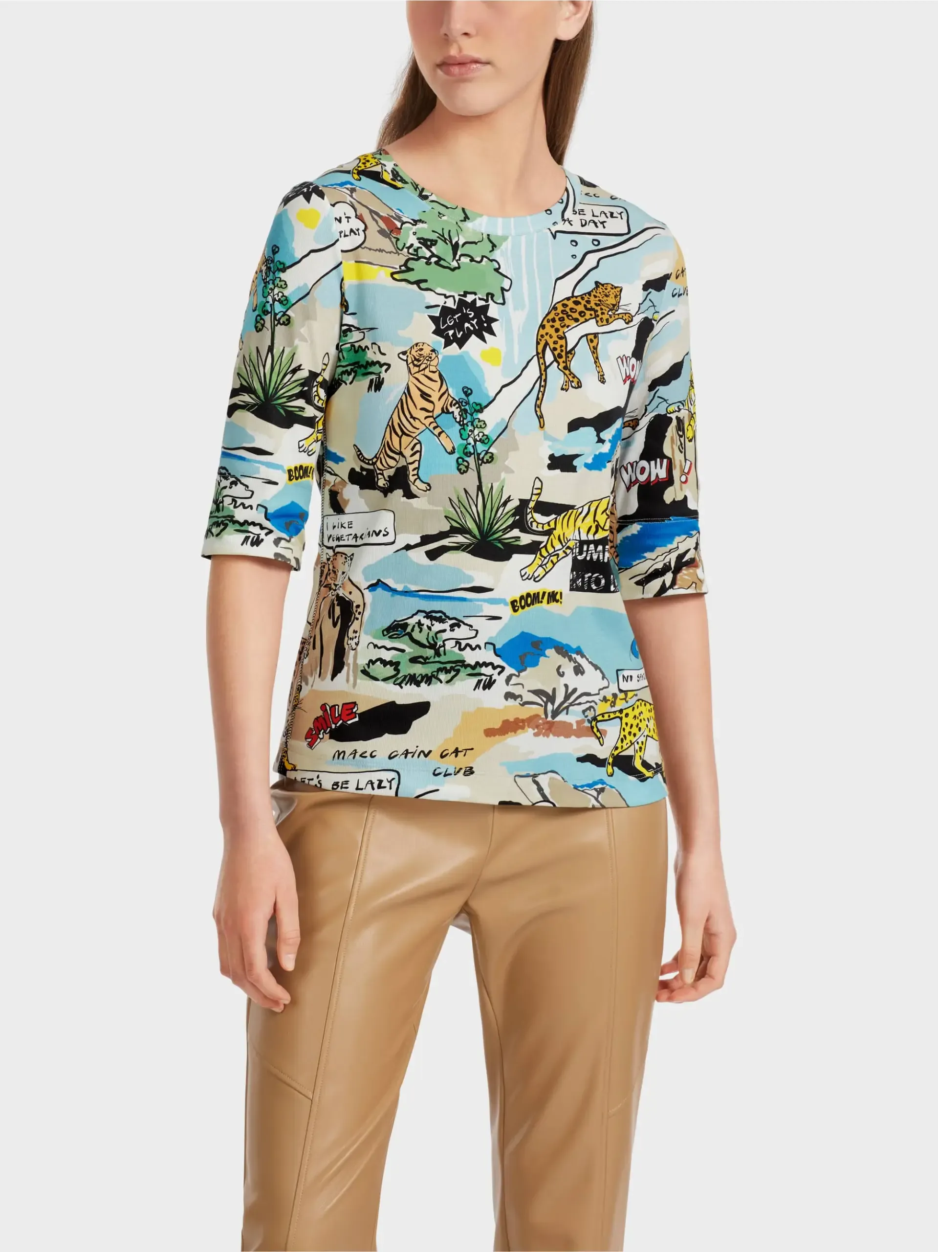 Marc Cain Sports T-shirt med comic print - Billede 4