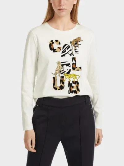 Marc cain Sports T shirt i raahvid med print scaled