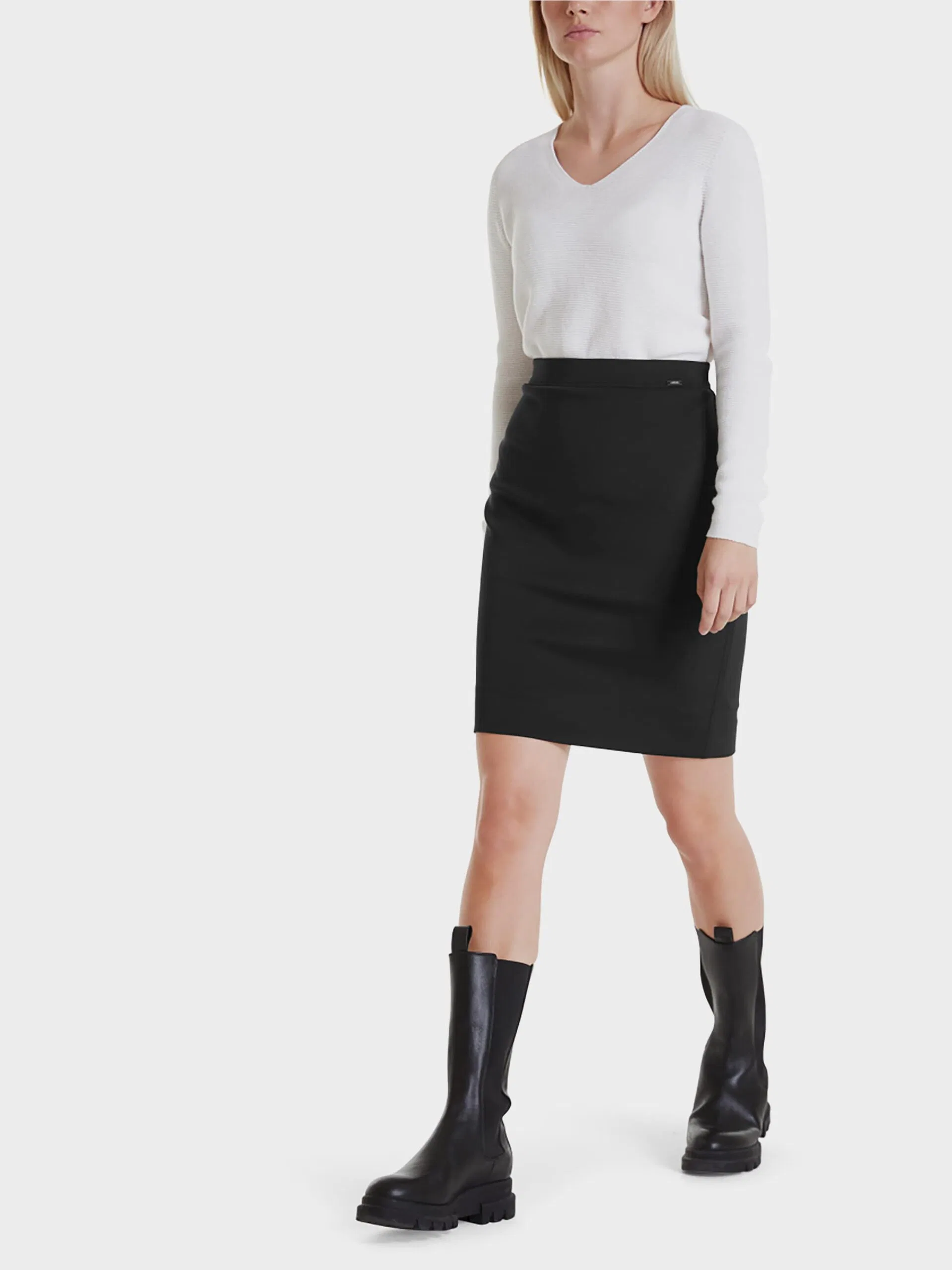 Marc Cain Essentials Stretch jersey nederdel- sort