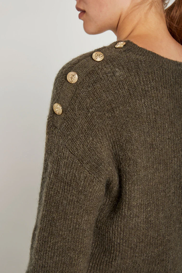 PBO Erida striktrøje - Brown army - Billede 4