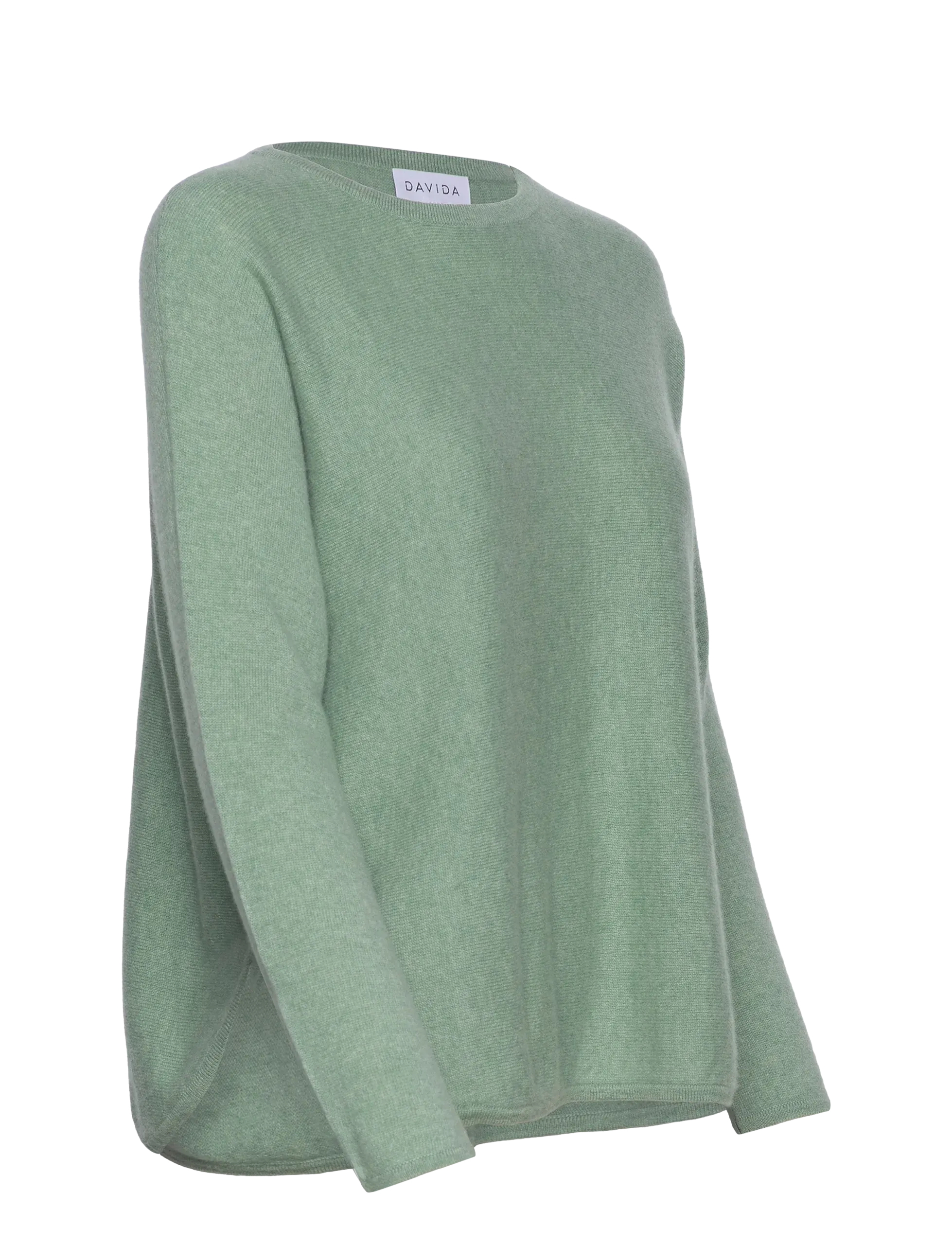 Davida Cashmere Curved Sweater sage - Billede 3
