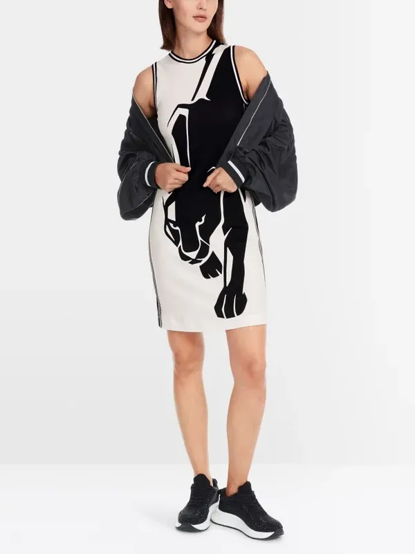 Marc Cain Sports Sheath kjole med pantermotiv - Billede 5