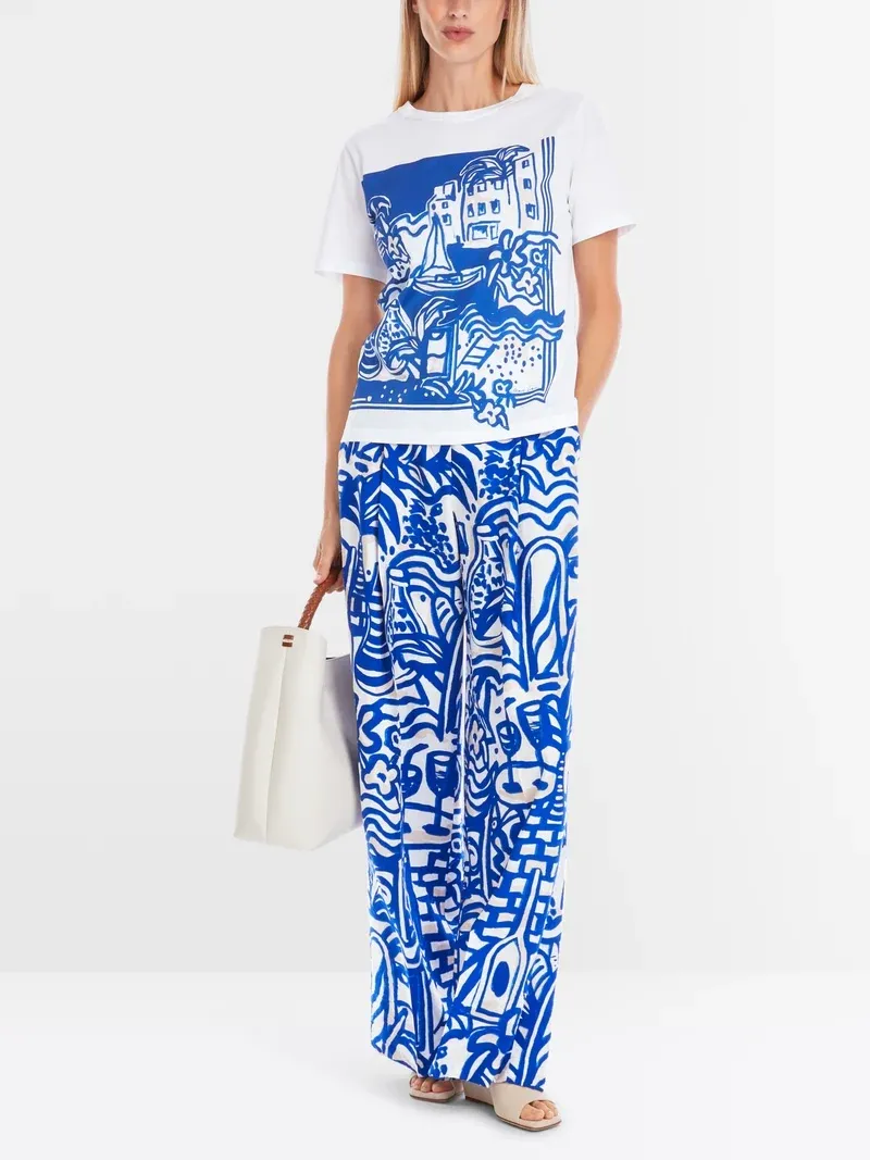 Marc Cain Collections Rethink Together T-shirt med print - Billede 6