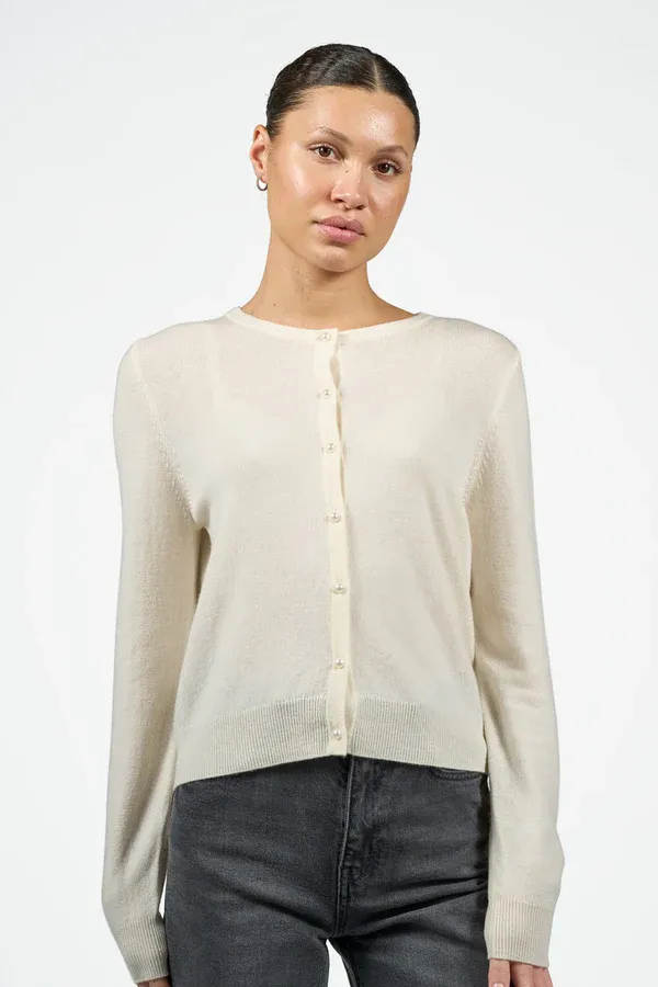 O'TAY Victoria cardigan - råhvid