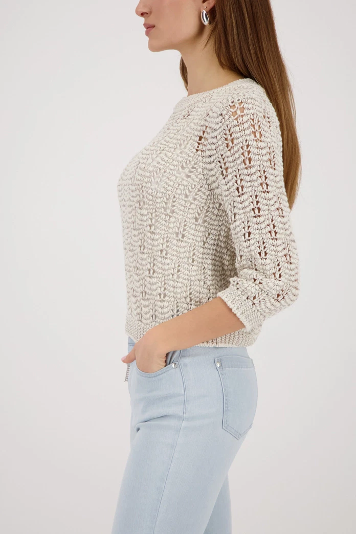 Monari strikket sweater - champagne - Billede 3