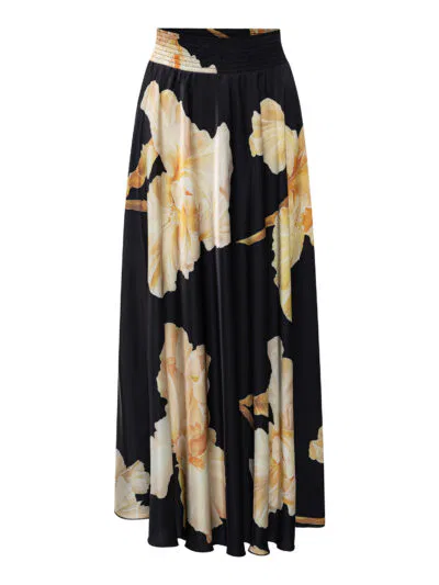 Karmamia Savannah nederdel - gold maxi flower